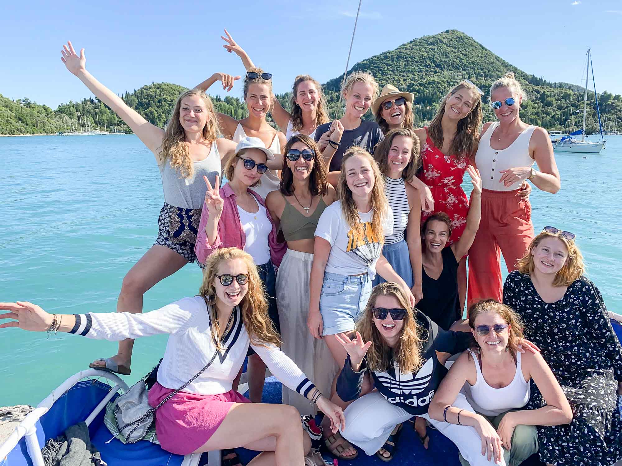 Boat trip during the yoga teacher training on Lefkada Island