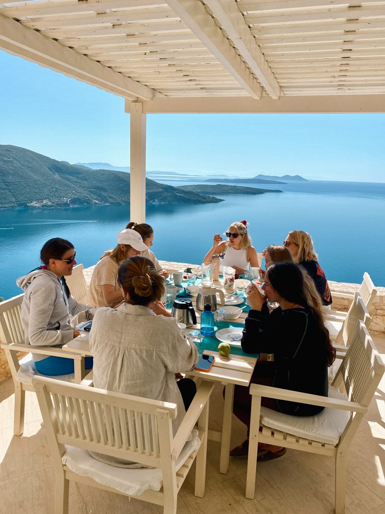 Breakfast during yoga teacher training Greece, Europe